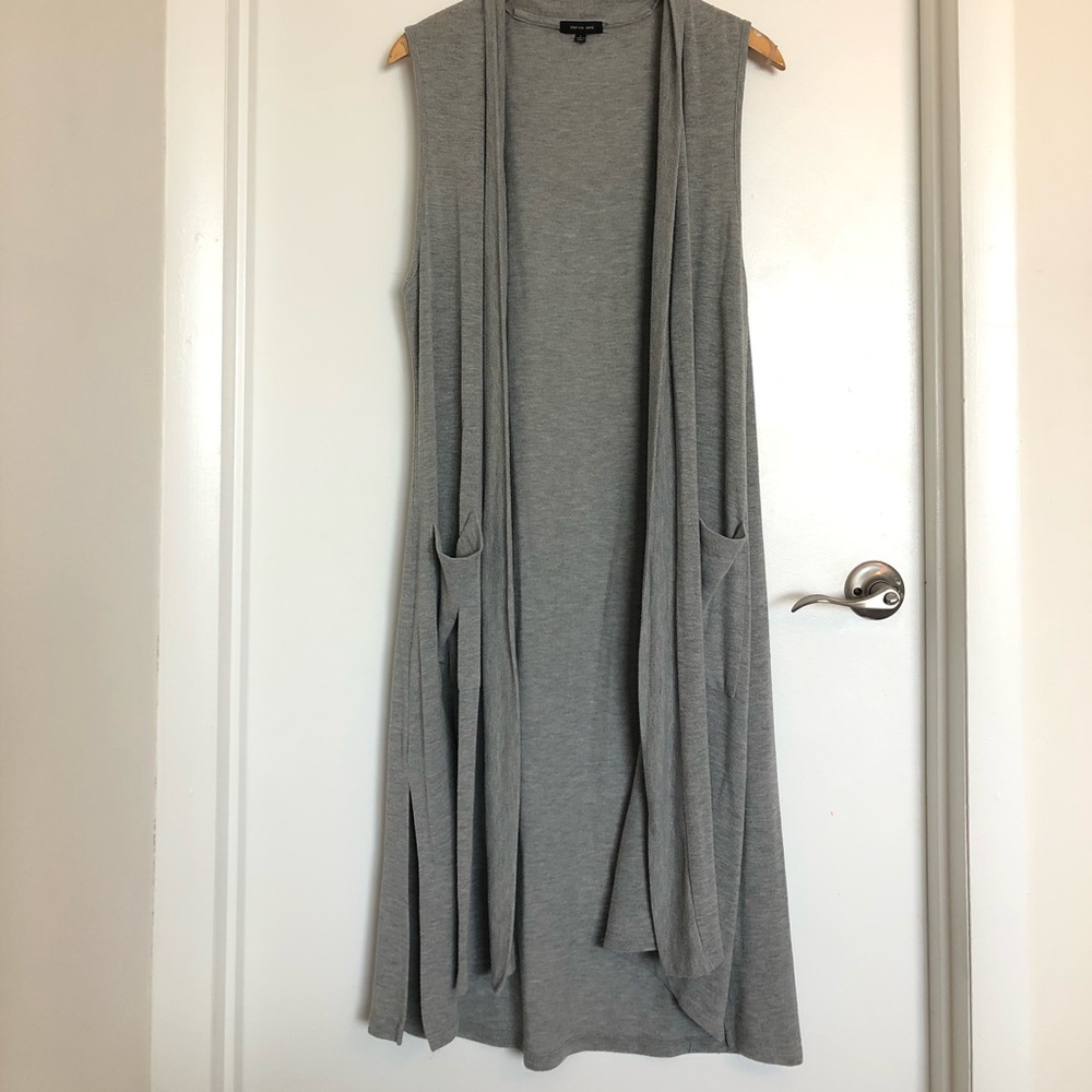 Long vest cardigan